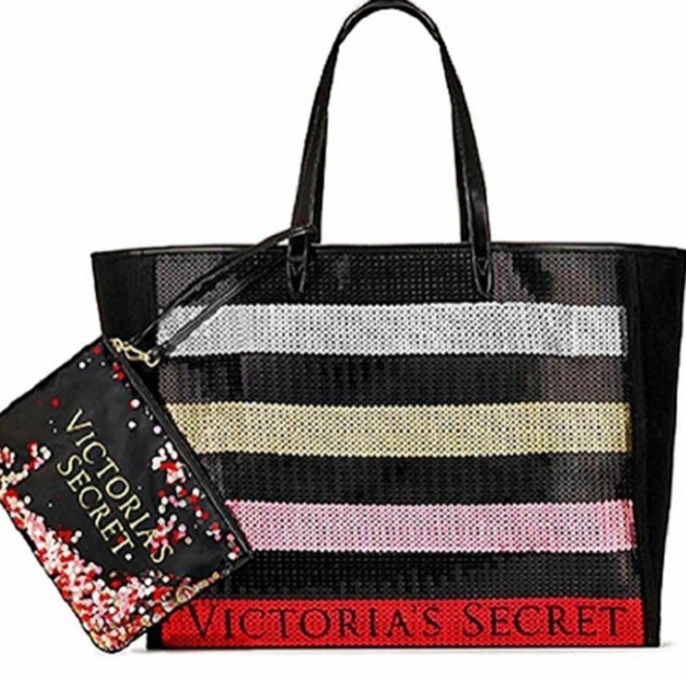 Victoria’s Secret Sparkly Tote and Makeup Bag Set